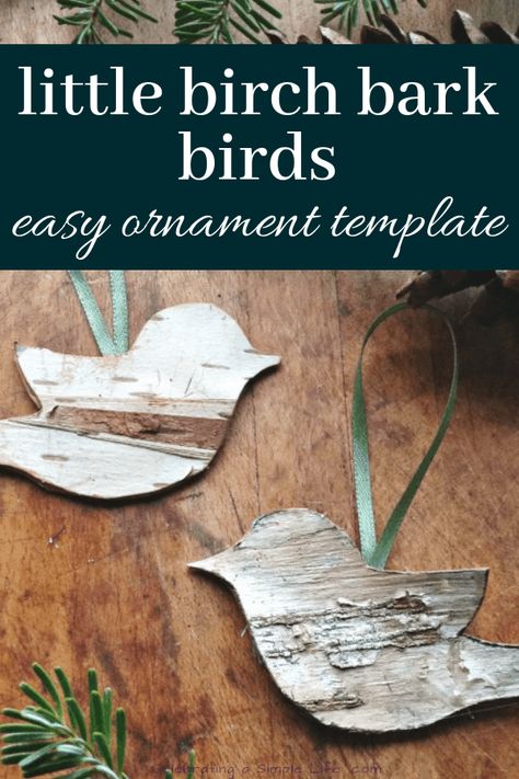 Wood Crafts For Christmas, Easy Handmade Ornaments, Birch Bark Crafts Diy, Birch Bark Decor, Tree Bark Crafts, Birch Wood Crafts, Bark Idea, Birch Tree Decor, Birch Bark Crafts