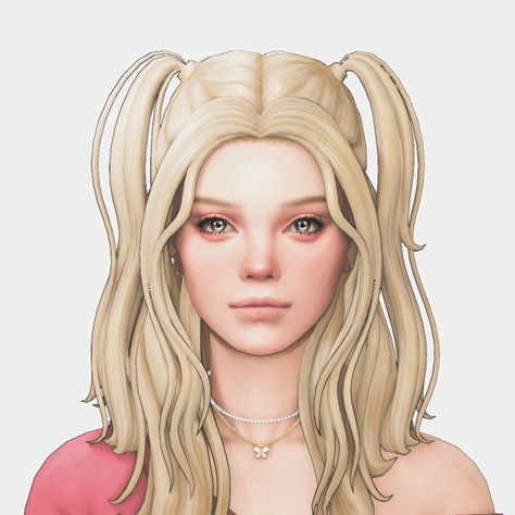 Sims 4 Cc Hair Half Up Half Down, Sims 4 Cc Hair Pigtails, Sims 4 Cc Half Up Half Down Hair, Half Down Pigtails, Half Up Half Down Pigtails, Female Hairstyles, Pigtail Hairstyles, Half Up Half Down Hair, Ts4 Cc