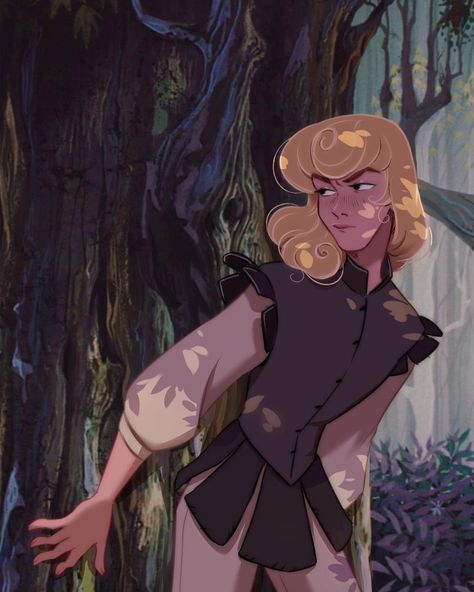 Disney Characters Genderbend, Disney Gender Swap, Gender Bent Disney, Disney Aurora, Disney Gender Bender, Male Fairy, Movie Fanart, Disney Au, Aurora Design