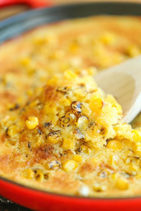 Sweet Corn Spoonbread - Damn Delicious Corn Spoonbread, Canned Corn Recipes, Kentucky Derby Food, Pecan Baked Brie, Thanksgiving Dish, Spoon Bread, Jiffy Corn Muffin Mix, Cream Style Corn, Dish Ideas