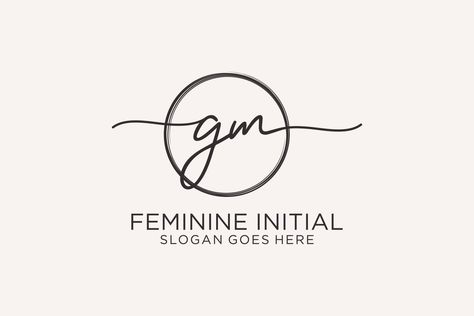 Initial GM handwriting logo with circle template vector logo of initial signature, wedding, fashion, floral and botanical with creative template. Logo With Circle, Gm Logo, Handwriting Logo, Circle Template, Wedding Logos, Creative Template, Wedding Fashion, Business Branding, Vector Logo