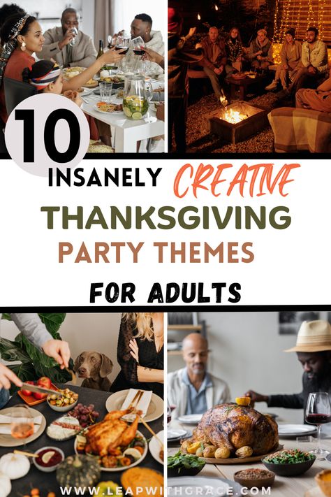 Check out these Thanksgivng Party themes for Adults that will wow your guests. We have rustic Thanksgiving styles, Thanksgiving pajamas party, Thanksgiving Brunch and so much more. Fun Thanksgiving Table Settings, Thanksgiving Party Themes, Themed Thanksgiving Dinner, Potluck Themes, Thanksgiving Party Ideas, Party Themes For Adults, Party Ideas For Adults, Cozy Fall Recipes, Thanksgiving Brunch