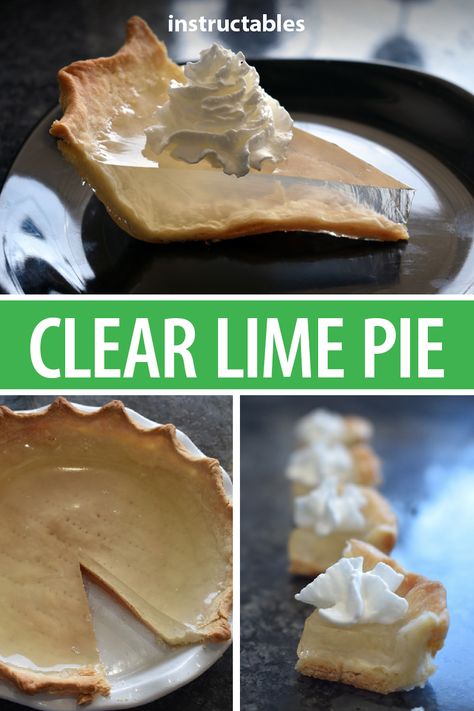 Bake up a clear lime pie, a truly unique dessert made up of a traditional crust and clear gelatin that can be flavored however you want. #treat #keylime #transparent #jello #fruit Weird Pie Recipes, Weird Cake Flavors, Jelly Ideas Desserts, Weird Desserts Recipes, Pie Flavors Unique, Unflavored Gelatin Recipes, Unique Baking Ideas, Clear Jello Recipe, Clear Gelatin Recipe