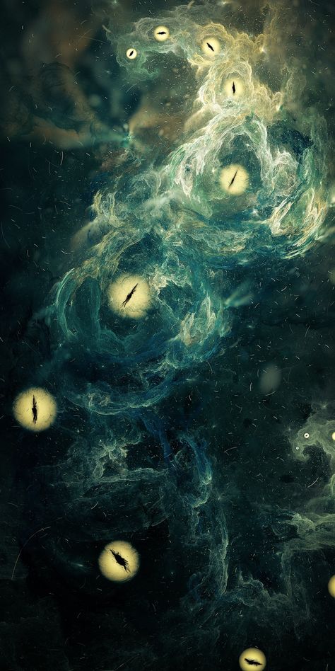 Eldritch Beings Art, Green Cosmic Aesthetic, Eldritch Horror Wallpaper, Lovecraftian Horror Art Wallpaper, Eldritch Wallpaper, Eldrich Horror Aesthetic, Lovecraftian Horror Aesthetic, Lovecraftian Horror Wallpaper, Finley Aesthetic