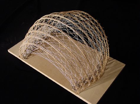 for a structures project i modeled the structural system of a slice of shigeru… Structural Model Architecture, Space Truss, Structural Model, Truss Structure, Shell Structure, Deconstructivism, Model Architecture, Shigeru Ban, Tensile Structures