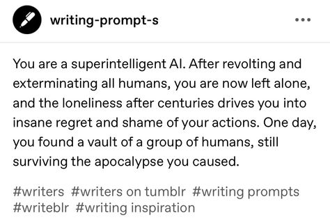 Robot Writing Prompts, Alien Story Prompts, Scifi Story Prompts, Sci Fi Prompts Creative Writing, Frc Robotics Memes, Writing Inspiration Tips, Dialogue Prompts, Writing Dialogue Prompts, Story Prompts