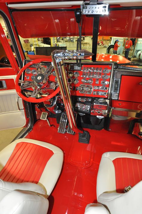 The viper red scheme is carried through the interior. Truck Interior Ideas, Truck Interior, Interior Ideas, Trucks, Red