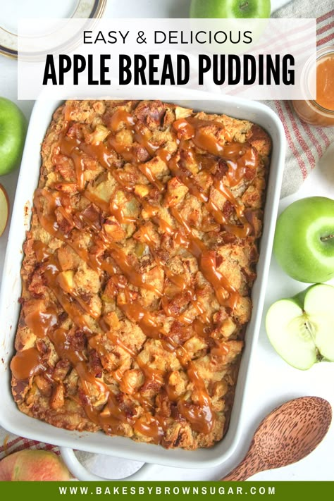 Pumpkin Apple Bread Pudding, Apple Pecan Bread Pudding, Apple Pie Bread Pudding Easy, Pumpkin Bread Pudding With Apple Cider Sauce, Double Apple Bread Pudding, Apple Bread Pudding Recipe Easy, Caramel Apple Bread Pudding Recipe, Apple Walnut Bread Pudding, Recipes Using Challah Bread