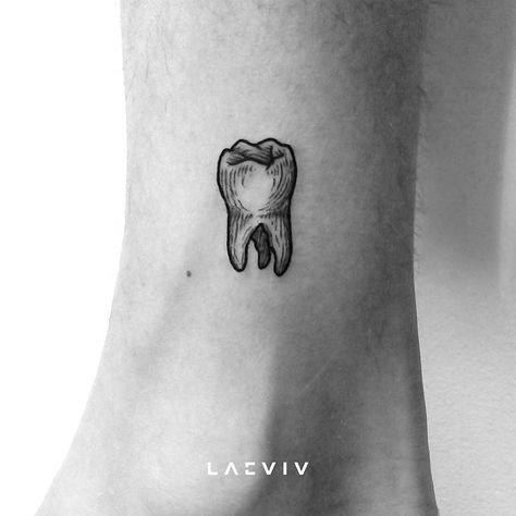 tooth by peterlaeviv . . . . @lacenano #tattoo #tooth #teeth #wisdom #wisdomtooth #smalltattoo #minimaltattoo #ankle #ankletattoo #leg #blackworkers #blacktattoo #blackandgrey #blacktattooart #blackink #FORmink #inkedmag #blackngray #blackandwhite #tattooart #art #tattoodesign #btattooing #tattoodlife #tattoodlifestyle #tattoodesign #blacktattooart #artsanity #darkartists #inked #tattooartist #darkartists Ankle Tattoo Men, Ankle Tattoo Ideas, Meaningful Tattoos For Men, Dentist Art, Tooth Tattoo, Best Tattoo Ever, Ankle Tattoos, Tattoos Skull, Modern Tattoos