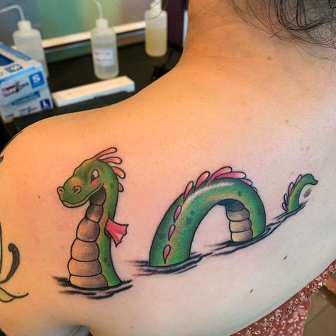 Loch Ness Monster Tattoo, Miss Wendy, Tattoo Cute, Monster Tattoo, Scotland Trip, Spooky Tattoos, Loch Ness Monster, E Tattoo, Loch Ness