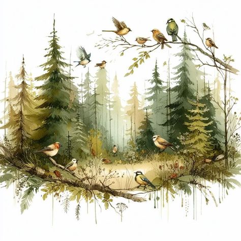 #fypシ #aesthetic #nature Forest Aesthetic Art, Branches Aesthetic, Aesthetic Art Love, Trends Aesthetic, Aesthetics Photography, Woodland Cottage, Watercolor Paintings Nature, Instagram Edit, Forest Wall Mural