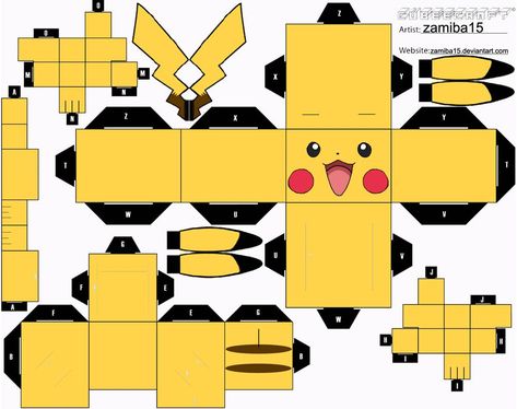 Pokemon Papercraft, Papercraft Pokemon, Easy Pokemon, Paper Toy Printable, 3d Pokemon, Pikachu Pikachu, Pokemon Diy, Yami Yugi, Pokemon Craft