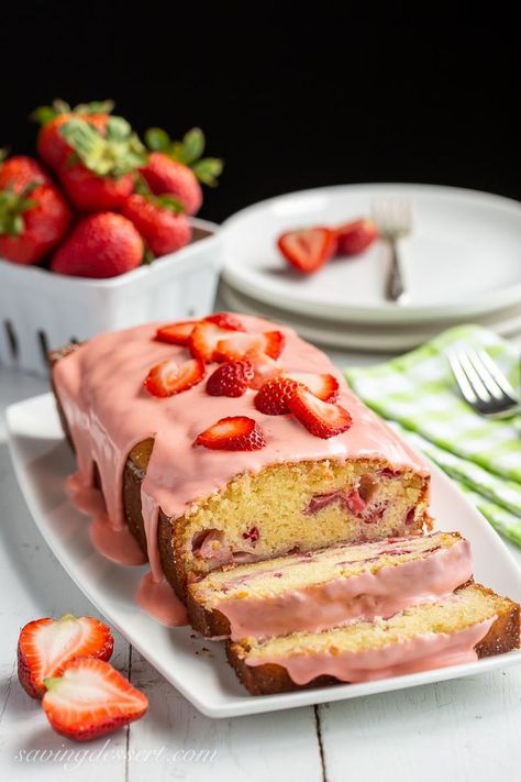 Strawberry Bread Strawberry Bread Recipe, Strawberry Bread Recipes, Strawberry Sweets, Happy Habits, Strawberry Icing, Strawberry Bread, Baking Recipe, Buttercream Recipe, Easy Strawberry