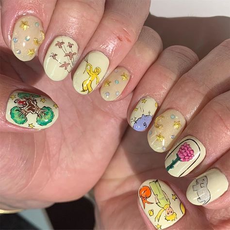 Little Prince Aesthetic, Manifest Nails, The Little Prince Aesthetic, Little Prince, Luna Lovegood Aesthetic, Witches Fingers, Prince Clothes, Prince Art, Pretty Gel Nails