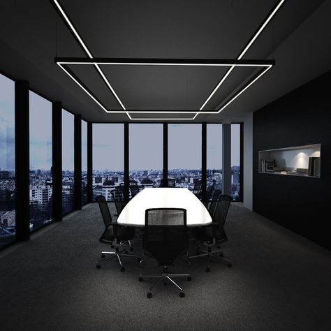 Conference Room Lighting Design, Linear Lighting Design, Modern Office Lighting, Sentosa Singapore, Public Library Design, Industrial Office Furniture, Lighting Office, Meeting Room Design, Office Light