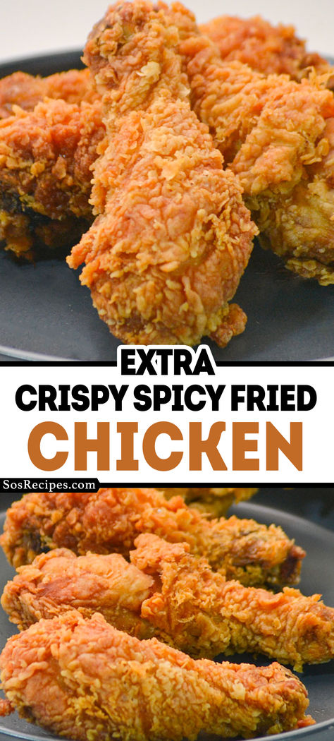 I guarantee this Extra Crispy Spicy Fried Chicken recipe is gonna be a hit in your home. Who doesn’t love a chicken dish for a work night or a friend’s potluck? This recipe is going to become your go-to. Fried And Baked Chicken, Chicken Wing Dinner Ideas, Fried Chicken Strips Recipe, Spicy Wings Recipe, Fried Wings Recipe, Crispy Fried Chicken Wings, Korean Fried Chicken Recipe, Easy Fried Chicken, Chicken Strip Recipes