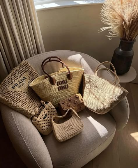 Who What Wear UK | How many basket bags is too many basket bags? Asking for a friend. At our link in bio our editors round up their favourite styles. Photo:… | Instagram Miu Miu Handbags, Expensive Bag, My Style Bags, Miu Miu Bag, Bag Obsession, Classic Flap Bag, Miu Miu Shoes, Raffia Bag, Bags Aesthetic