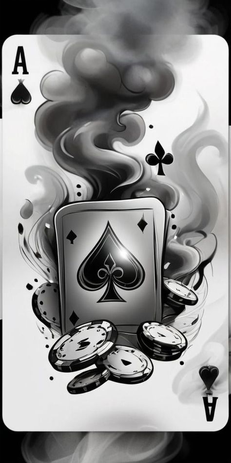 POKER CARDS AND CHIPS TATTOO DESIGN Sanji Tattoo, Chips Tattoo, Poker Chips Tattoo, Chip Tattoo, Poker Tattoo, Vegas Tattoo, Skull Quote, Money Tattoo, Fire Tattoo