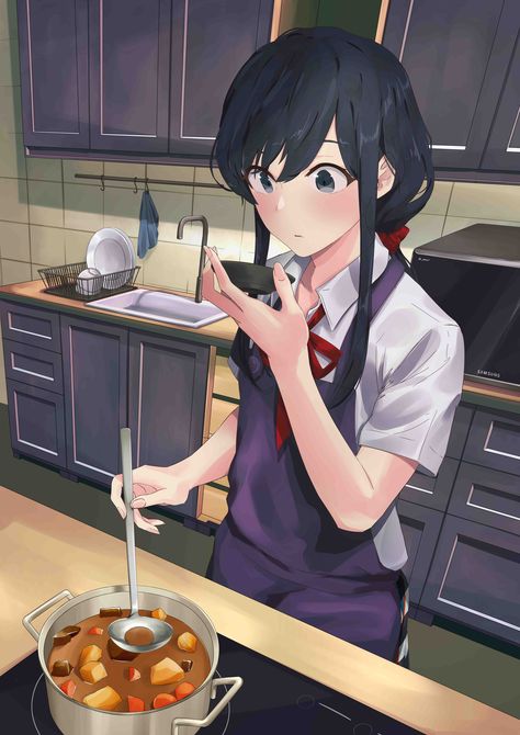 Anime Eating, Yukino Yukinoshita, Girl Cooking, Cooking Food, Anime Couples Drawings, Cute Anime Pics, Romantic Comedy, Anime Kawaii, Anime Artwork