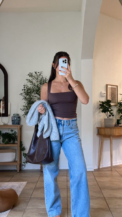 Women's Mid Rise Slouchy Jean curated on LTK Low Rise Jeans Fall Outfit, Simple Dinner Outfits, Mid Rise Jeans Outfit, Slouchy Jeans Outfit, Flared Jeans Outfit, Loose Jeans Outfit, Jeans Fall Outfit, Flare Jean Outfit, 2024 Fits