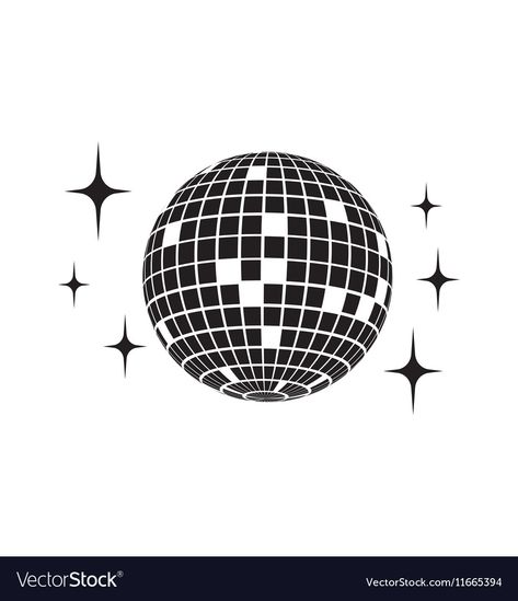 Disco Ball Vector, Hipster Icons, Ball Vector, Ball Drawing, Visual Thinking, Disco Lights, Music Artwork, Hand Drawn Vector, Disco Ball