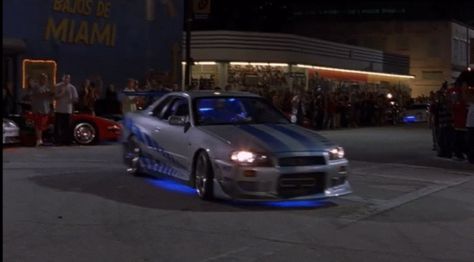 Paul Walker Car, Nissan Skyline R34 Gtr, Car Gif, Nissan Skyline R34, 2fast And 2furious, Car Banner, Fast And Furious Actors, Nissan Gtr R34, R34 Skyline