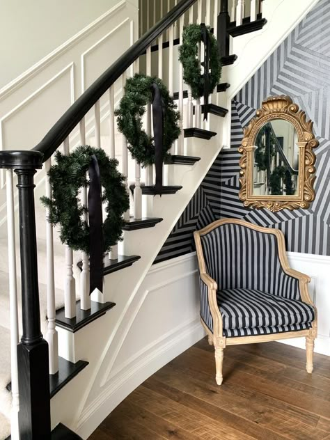 How To Add Wreaths To A Banister Christmas Staircases, Christmas Banister, Staircase Decor Ideas, Christmas Staircase Decor, Stairs Renovation, Stair Banister, Pretty Christmas Decorations, Christmas Staircase, Beyond Imagination