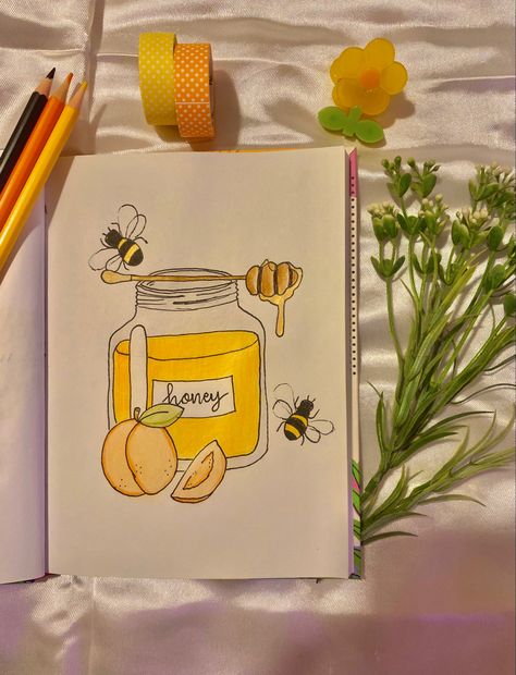 Bee Drawings Simple, Honey Drawing Simple, Bee Drawing Simple Cute, Honey Bee Drawing Simple, Honey Bees Drawing, Bee Painting Simple, Bee Drawing Simple, Honey Drawing, Bees Drawing