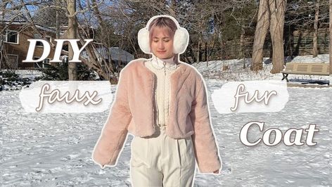 Diy Faux Fur Coat, Fur Coat Pattern, Diy Faux Fur, Pink Faux Fur Coat, Coat Pin, Coat Pattern Sewing, Chanel Inspired, Snowy Winter, Pink Faux Fur