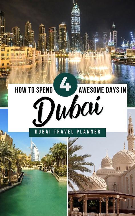 4 Fabulous days to enjoy the very best of Dubai | This action-packed 4 day Dubai itinerary takes you through the unmissable highlights of this glamorous city, as well as the cultural hotspots that will help you gain a better understanding of the city | The best way to see Dubai in 4 days with alternative suggestions to suit everyone's interests | Perfect 4-day Dubai itinerary for a first-timer | Dubai Travel Planner Dubai Itinerary, Uae Travel, Dubai Attractions, Dubai Travel Guide, Dubai Holidays, Dubai Vacation, Visit Dubai, Hotel Pool, Dubai Travel