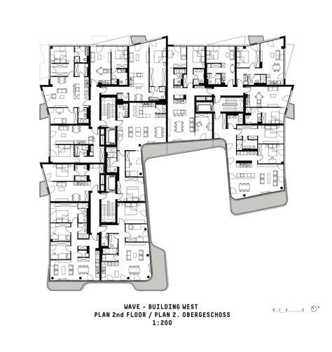 Residential Complex Plan, Office Building Plans, Residential Building Plan, Residential Architecture Apartment, Unique Bedroom Design, Co Housing, High Rise Apartments, Apartment Floor Plan, Hotel Concept