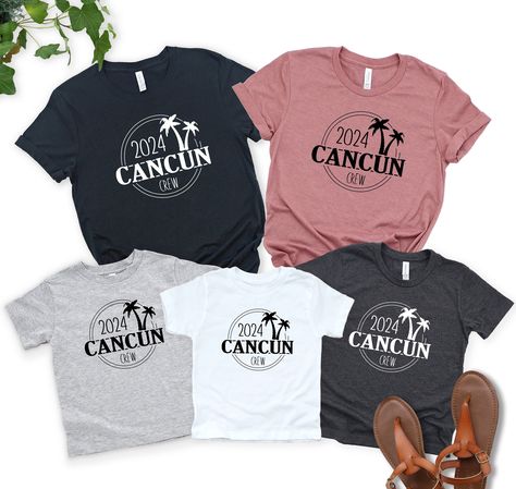 2024 Cancun Crew Shirt, Cancun Family Trip Shirt, Matching Friends Group Shirts, Vacation Shirt, Mexico Girl's Trip Shirt, Travel Shirt Group Vacation Shirts, Matching Friends, Friends Shirts, Cancun Vacation, Vacation 2024, Florida Trip, Cousin Gifts, Girls Trip Shirts, Travel Shirt