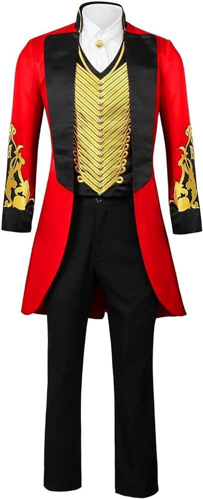 Amazon.com: Greatest Showman Barnum Cosplay Performance Costume Full Set Uniform Jacket Pant Halloween Outfit for Mens (Black, Large) : Clothing, Shoes & Jewelry Ariat Outfit, Ringmaster Outfit, Circus Ring Master, Grey Sneakers Outfit, Circus Ring, Pt Barnum, Ringmaster Costume, Ring Master, Sneakers Outfit Men