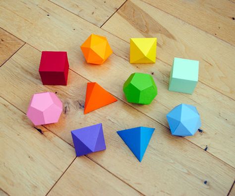 diy mathematics origami - 6 Awesome Crafts Origami Geometric Shapes, Origami Cube, Origami Shapes, Math Geek, Math Crafts, Handmade Charlotte, Platonic Solid, Fabulous Diy, Useful Origami