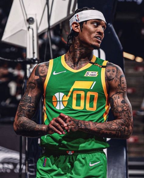 Jordan Clarkson Wallpaper, Jordan Clarkson Tattoo, Jordan Poole Tattoo, Nba Players Tattoos, Nba Wallpapers Jayson Tatum, Jordan Clarkson Utah Jazz, Boy Streetwear, Cool Basketball Wallpapers, Dear Basketball