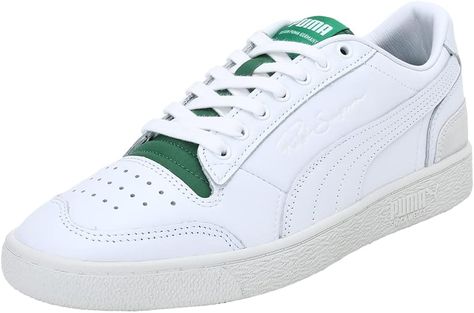 PUMA Ralph Sampson Lo R. Dasler White Leather Unisex Trainers 374872 01 White Lace-up Puma Sneakers, Puma Ralph Sampson, White Synthetic Puma Sneakers, Low-top Synthetic Sneakers With Puma Logo, Puma Mb.02 Rick And Morty, Ralph Sampson, Leather Trainers, White Leather, 30 Day