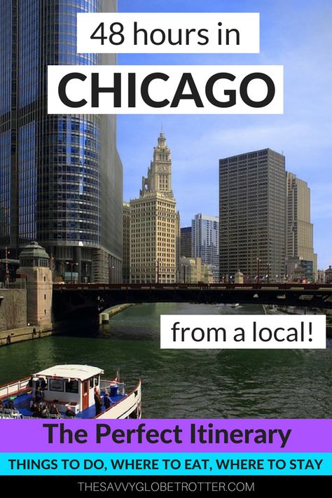 "I haven’t written much about my hometown before, but it is such a great city to visit.  Whenever someone I know visits Chicago for the first time they ask me the best things to do.  Most of my friends usually visit Chicago only for 2 days over the weekend, so I have put together a guide for first time visitors that only have 36 or 48 hours.  There is so much to do in Windy City, but here are the best things to do if you only have 36 or 48 hours in Chicago including what to see, where and what t Chicago Tourist Attractions, Chicago Itinerary, Chicago Weekend, Chicago Attractions, Chicago Travel Guide, Chicago Things To Do, Illinois Travel, Chicago Trip, Things To Do In Chicago