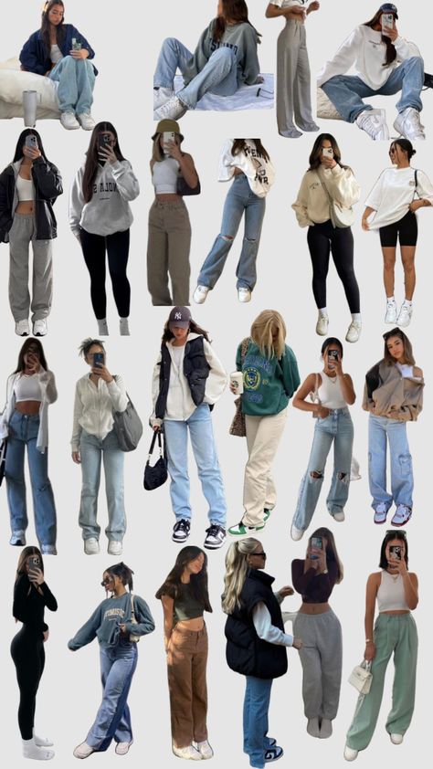 Winter Wear College Outfits, College 90s Aesthetic, November Outfits Ideas, Airpod Body Shape Outfits, Basics Outfit Aesthetic, Tops To Go With Jeans, Outfits That Everyone Has, Straight Jeans Outfit Aesthetic, Good American Jeans Outfits