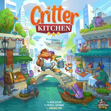 Critter Kitchen | Image | BoardGameGeek Board Game Box Design, Cozy Hobbies, Solo Player, Popular Pokemon, Game Cover, Lucky Duck, Custom Screen Printing, Card Sleeves, Games To Buy