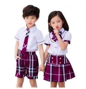 Children England style summer school uniforms chorus performance costumes kids Plaid Skirt Performance Costumes Japanese Style uniforms Preschool Uniform, Kindergarten Uniform, Couples African Outfits, Preppy Outfits For School, School Uniform Kids, African Attire For Men, Kids Plaid, School Uniform Outfits