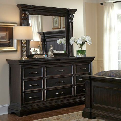 Pulaski Caldwell 11 Drawer Dresser with Optional Mirror Classic Dressers, Luxury Bedroom Design, 9 Drawer Dresser, Master Decor, Wood Dresser, Upholstered Panels, Bedroom Dressers, Dressers And Chests, Panel Bed