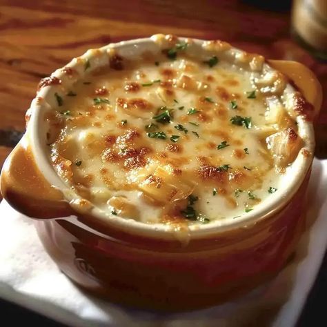 Outback Steakhouse Walkabout Onion Soup Outback Onion Soup, Outback Soup Recipe, Outback Onion Soup Recipe, Outback Steakhouse Potato Soup Recipe, Outback Creamy Onion Soup, Outback Creamy Onion Soup Recipe, Outback French Onion Soup Recipe, Outback Steakhouse Copycat Recipes, Walkabout Onion Soup