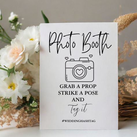 Wedding Photo Booth Templates, Photo Station Wedding, Cute Wedding Signs, Wedding Photo Booth Sign, Photobooth Sign, Romantic Minimalist, 88th Birthday, Wedding Photo Booth Props, Photo Booth Sign