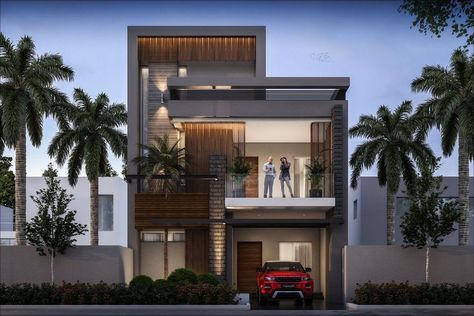 22 Ft Front Elevation, Front Elevation Designs 22ft, 30 Ft Front Elevation, 30 Ft Front Elevation Modern, Traditional Elevation Designs For House, 30 Feet Front Elevation Modern, Architecture Roof, Terrace Roof, Roof Terrace Design