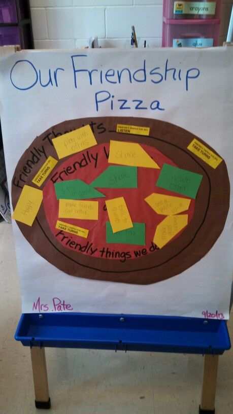 Friendship Pizza Friendship Art Preschool Activities, Friendship For Preschoolers Activities, Friendship Lesson Plans For Toddlers, Kindergarten Class Rules, Friendship Activities Preschool, Preschool Friendship, Friendship Lessons, Friendship Theme, Friendship Activities