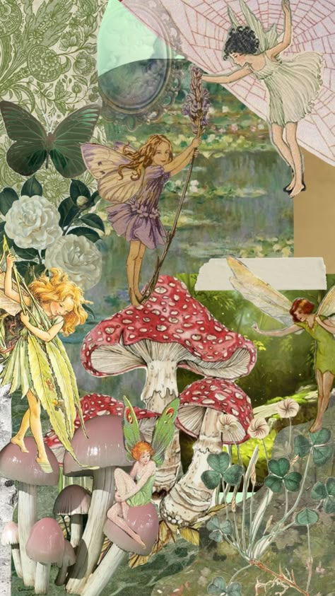 Forest Fairy Aesthetic Clothes, Fairy Wings Aesthetic, Mushroom Wallpaper, Fairy Wallpaper, Nature Art Drawings, Art Nouveau Poster, Witchy Wallpaper, Kindle Cover, Fairy Aesthetic