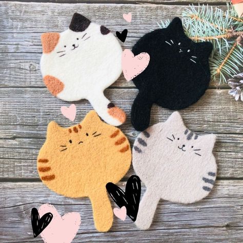 Which kitty is your favourite!? They're all too cute that I can't decide 😻 . . . . . #craft #diy #art #crafting #love #crafty #creative #homedecor #handmade #smallbusiness #cutecraft #gifts #diycrafts #handmadewithlove #artsandcrafts #giftideas #decor #handcrafted #hobby #craftsupplies #coasters #lockdowncrafting #craftspiration #craftagram #craftsofinstagram #diyprojects #perthmakers #feltcraft #cats Gifts For Cat Lovers Diy, Cat Arts And Crafts, Diy Cat Gifts, Cute Cat Crafts, Felt Pendant, Felt Cats, Felt Coasters, Wool Applique Patterns, Cat Coasters