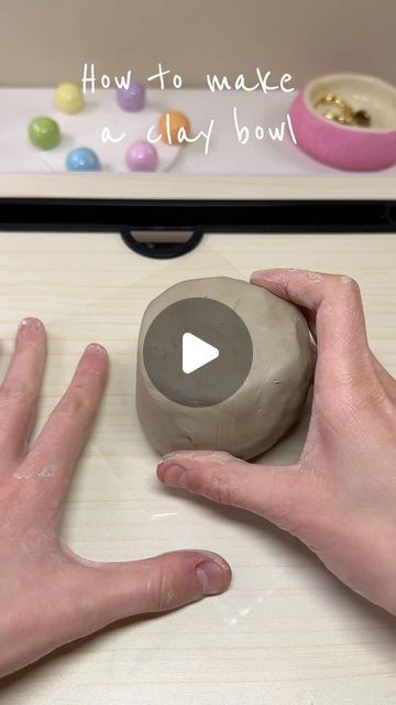 Chambre Mauve ❀ on Instagram: "Here is a mini tutorial of how I create my clay bowls 🥣  I think this is the fastest and most effective way ✨ Have fun! 🫶🏻

.
.
.
.
.
.

#argilla#clay#fy#diy#tutoral#giftidea#clayart#gift#clayideas#fyp#arcilla#colorful#tutorial#creative#handmade#sculpd#sculpdclay#smallbusiness#ClayCreations#ClayArt#Sculpting#HandmadeClay#PotteryArt#CeramicCraft#ArtInClay#ClayDesign#CreativePottery#DIYClay" Hand Bowl Clay, Clay In The Potters Hands, How To Sculpt A Hand With Clay, How To Sculpt Hands With Clay, Polymer Clay Terracotta Pot, Clay Bowl, Bowl, Gifts, Color