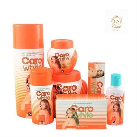 Caro White package is a formula rich in B-carotene and vitamin A and E in order to make your skin light, manageable, and satin-smooth. Its components and active principles are specifically analyzed to deep-nourish your skin, protect it and give you a feeling of well-being. Best Lightening Cream, Caro White, Skin Lightening Cream, Bleaching Cream, Skin Care Packaging, Lightening Creams, Skin Care System, Skin Complexion, Beauty Packaging