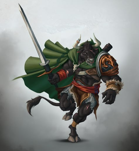 Minotaur Barbarian, Humblewood Character, Unearthed Arcana, Greek Monsters, Black Phillip, Taurus Tattoos, D D Character Ideas, Dungeons And Dragons Art, Rpg Characters